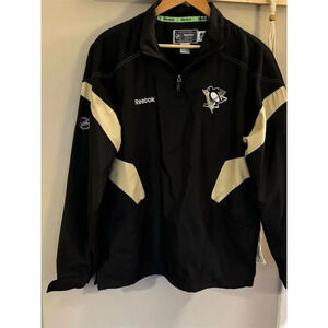 Reebok Men's Pittsburgh Penguins NHL Windbreaker Jacket Black Size S